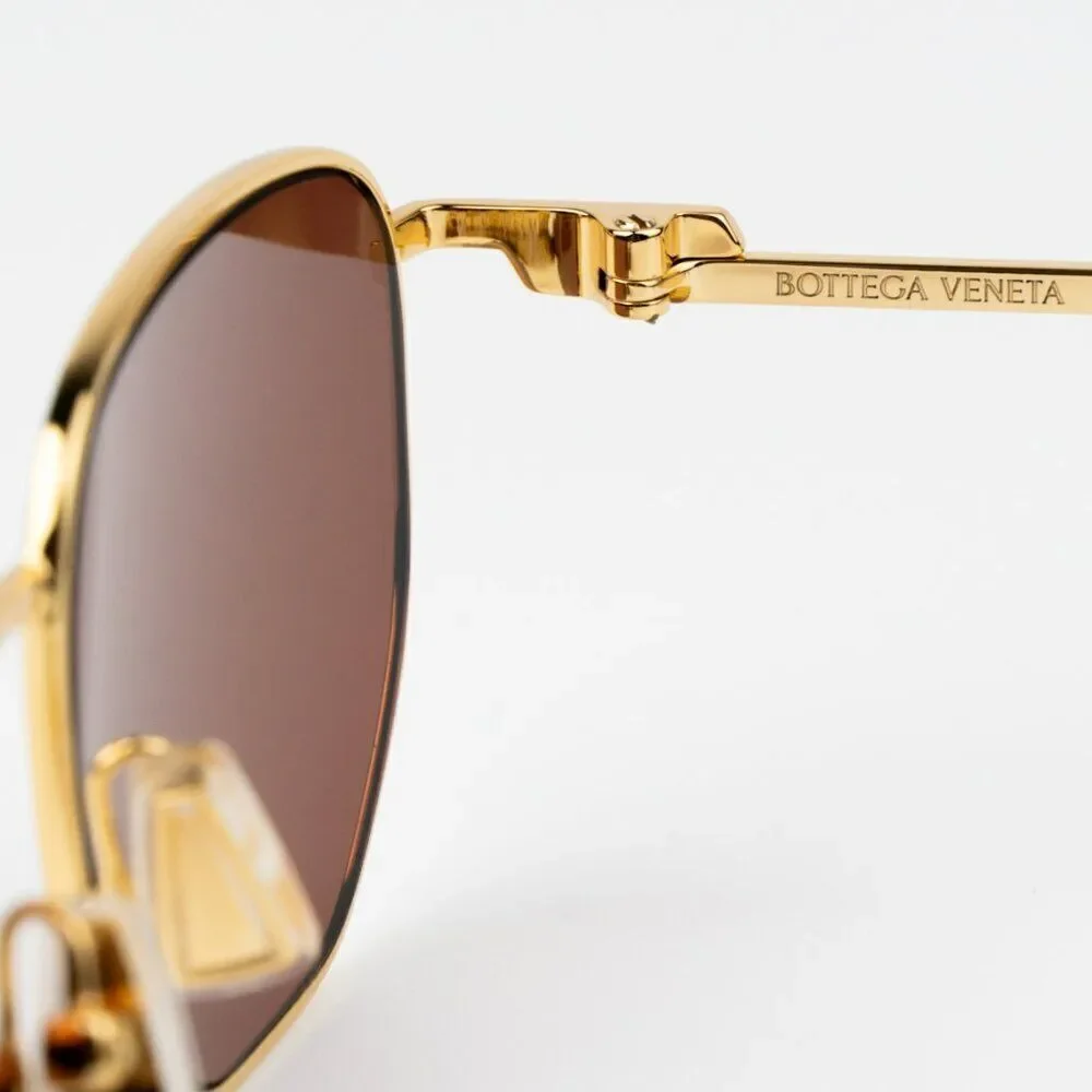 SALE! NEW Bottega Veneta BV1301S 003 Gold Brown Split Panthos Unisex Sunglasses